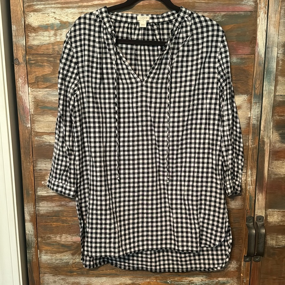 J Crew gingham check tunic